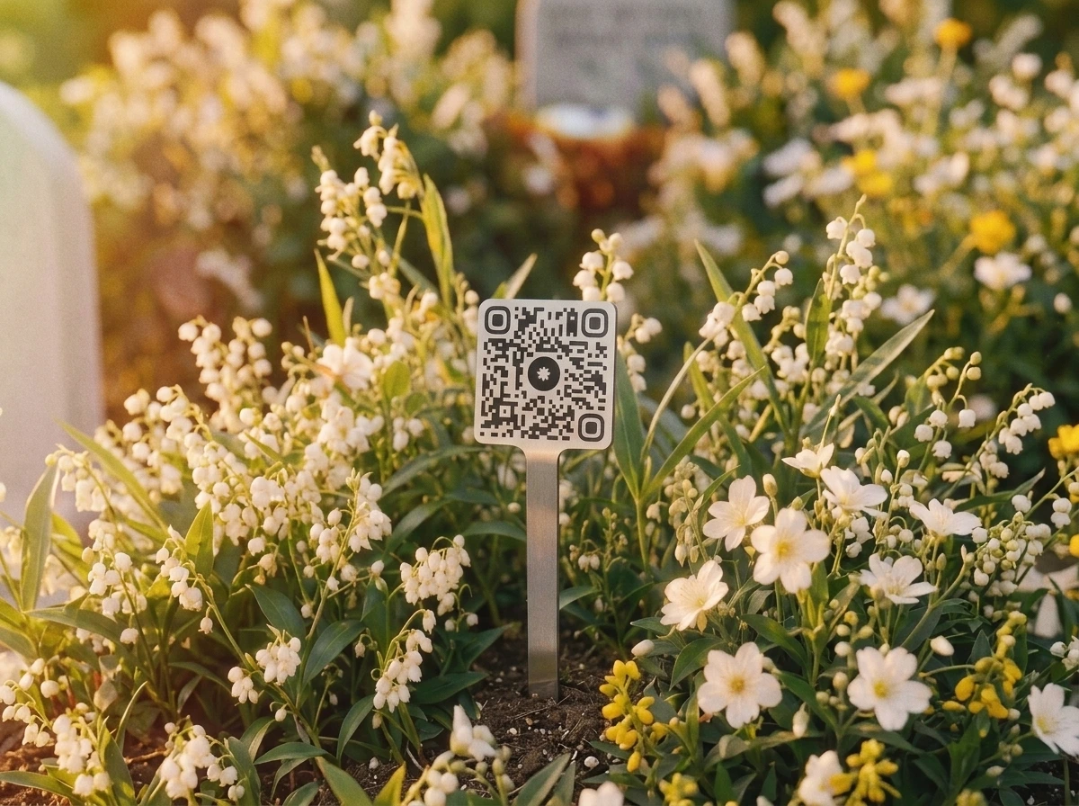 The Glimt sign placed among flowers beside a memorial